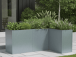 Vinkel plantekasse i galvaniseret stål CUBY 185 x 115 x 40 x 80 cm