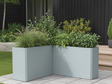 Vinkel plantekasse i galvaniseret stål EDGY 117 x 117 x 40 x 80 cm