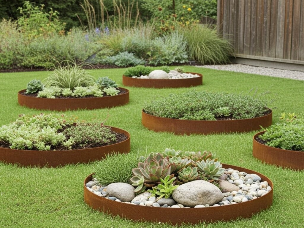 byJEMA bedringe i cortenstål på specialmål til moderne havebed