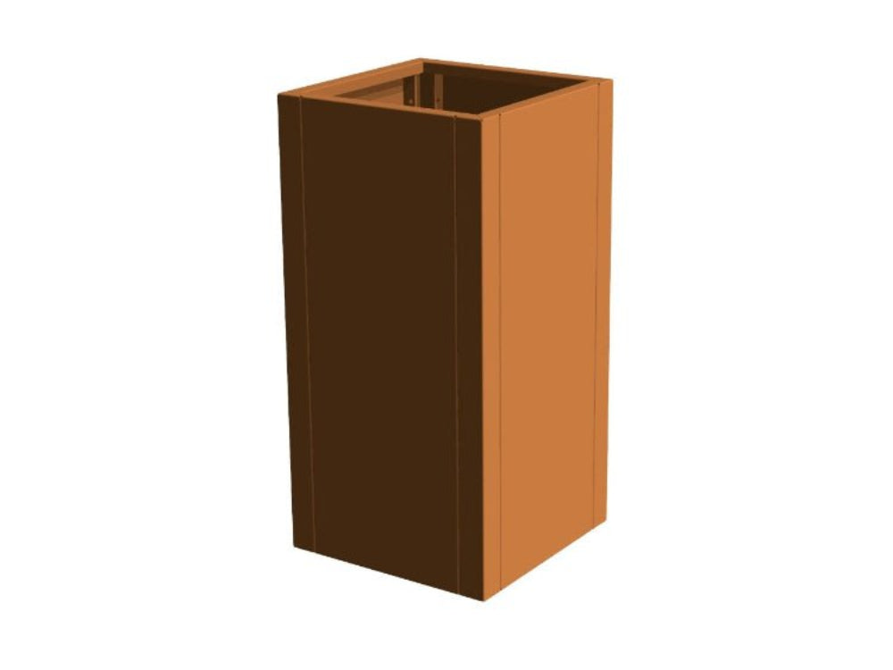 Høj rektangulær CUBY plantekasse i cortenstål