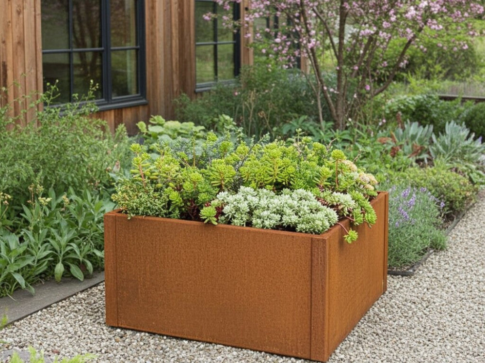 cuby-kvadratisk-plantekasse-cortenstaal-sedum-have