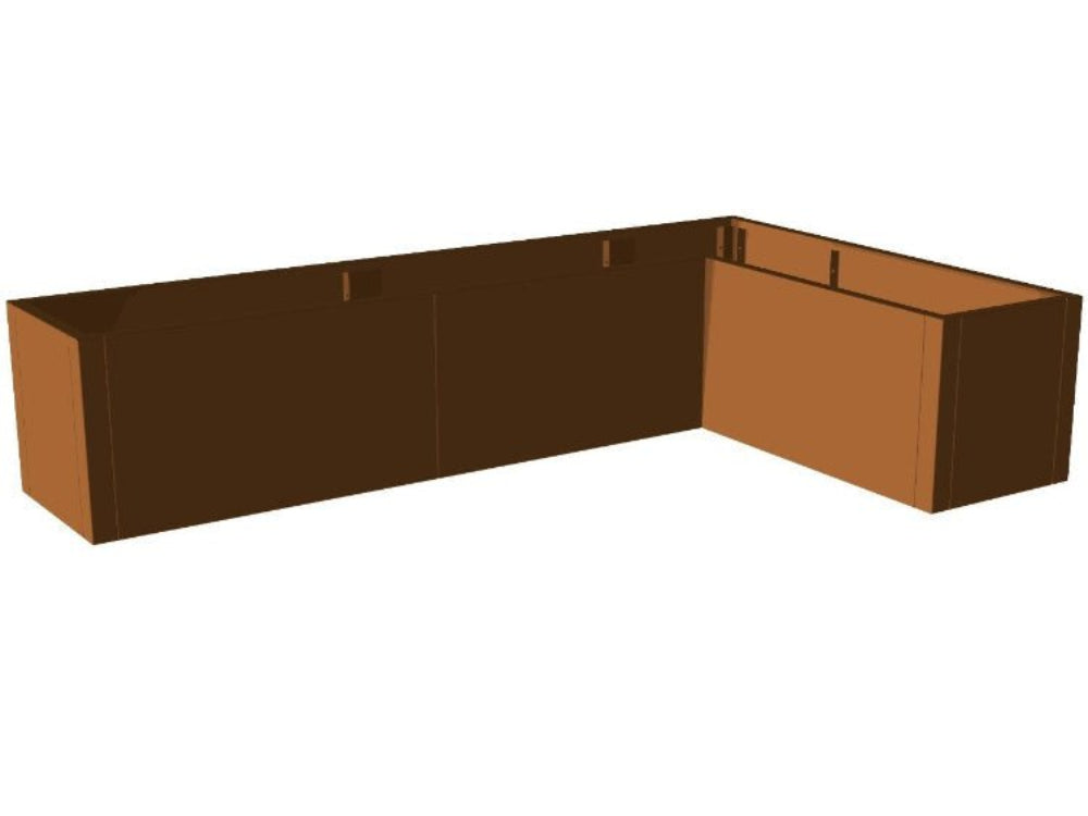 L-formet plantekasse i cortenstål fra CUBY vist som produkt