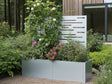 Galvaniseret plantekasse med espalier og blomstrende klatreplante
