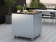 CUBY udekøkkenbord i galvaniseret stål med grøntsager og urter på tagterrasse