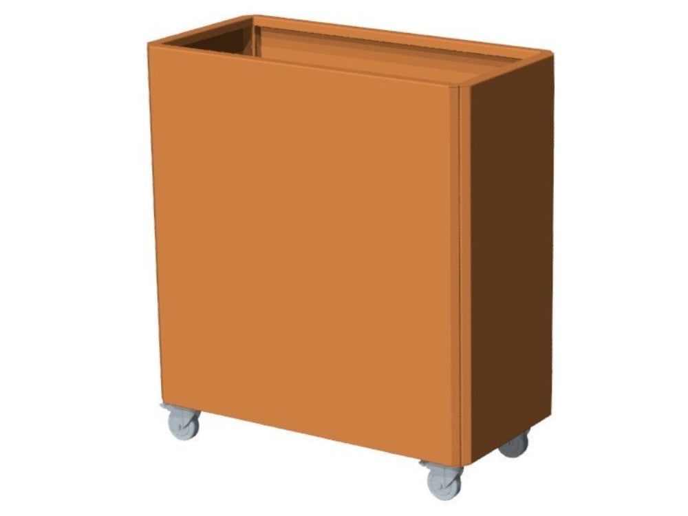 EDGY høj plantekasse i cortenstål med bundplade og hjul