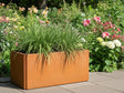 EDGY kompakt rektangulær plantekasse i cortenstål med stauder