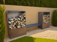 Firewood storage corten steel CUBY 284,5 x 120 x 40 cm