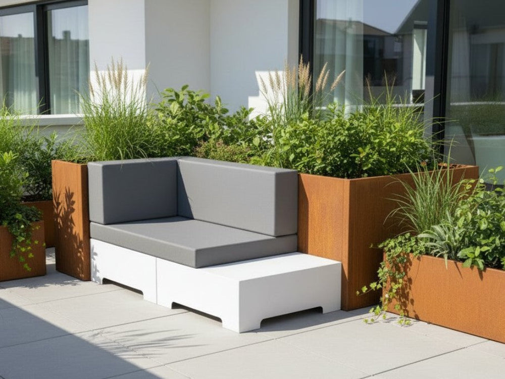 Udendørs lounge sofa i cortenstål