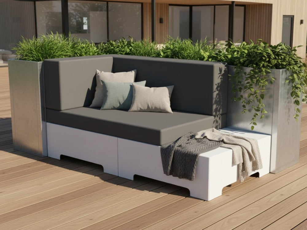 Udendørs lounge sofa i galvaniseret stål