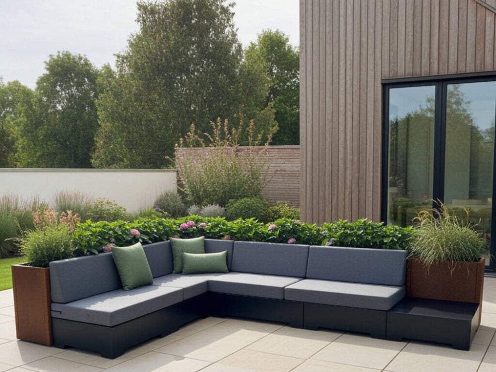 Lounge sofa med integrerede plantekasser