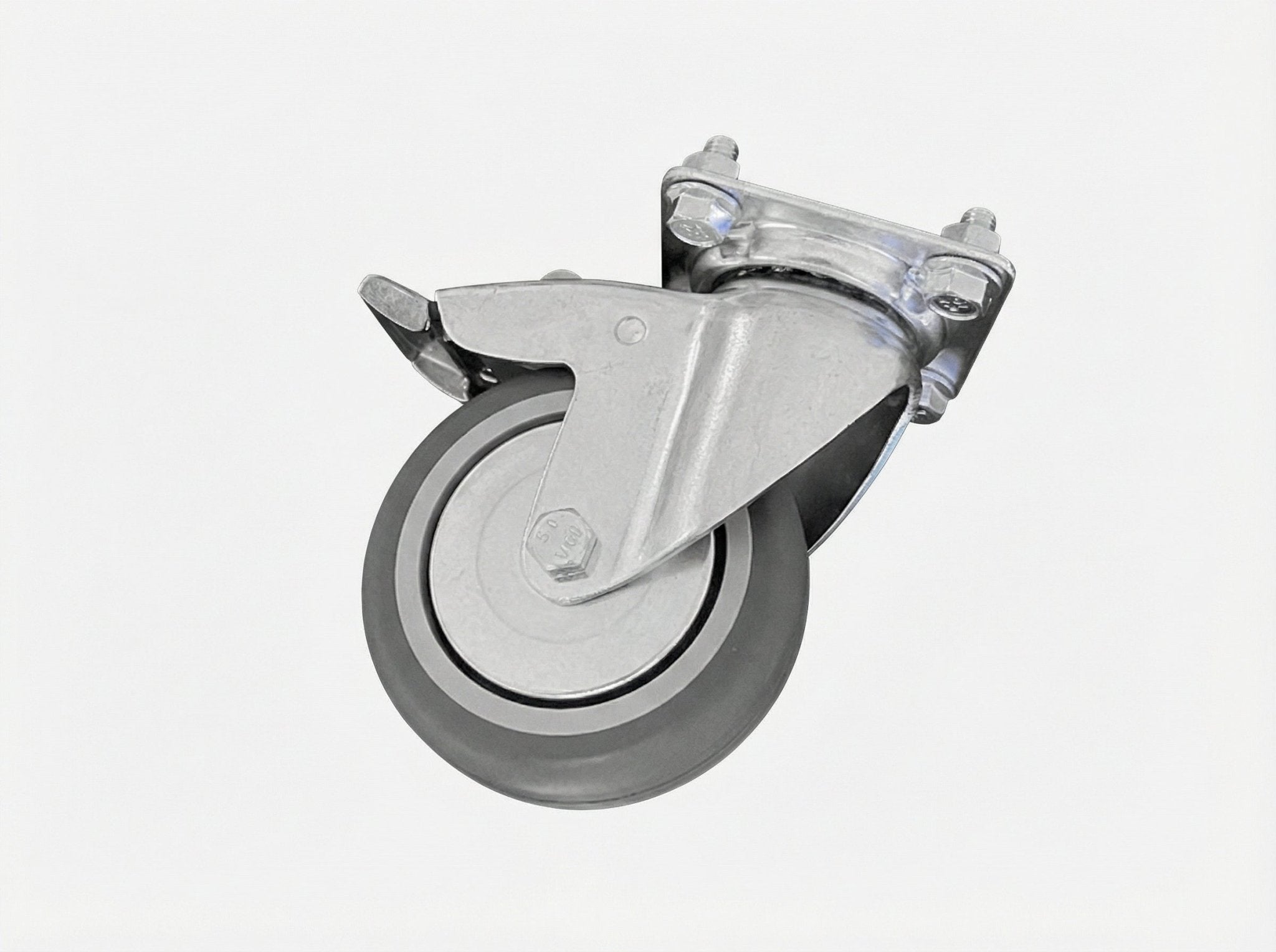 Drejeligt hjul med bremse, 1 stk.