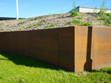 Cortenstål støttemur H80 x 40 x 40 cm - udv. hjørne 45gr