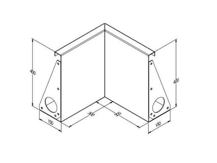 Cortenstål støttemur H40 x 30 x 30 cm - indv. hjørne