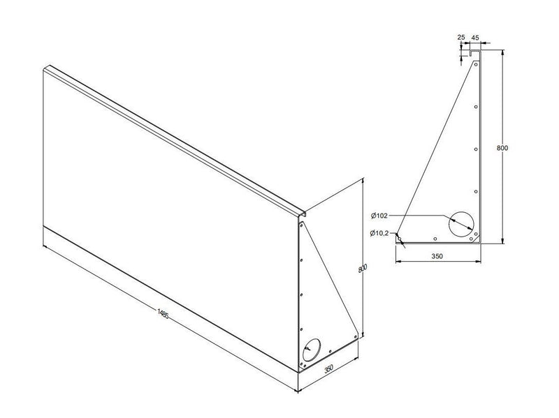 Cortenstål Støttemur H80 x 148,5 cm.