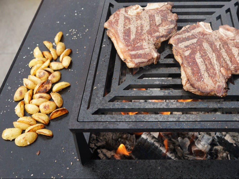 Bålgrill sort CUBY 60 x 60 x 80 cm