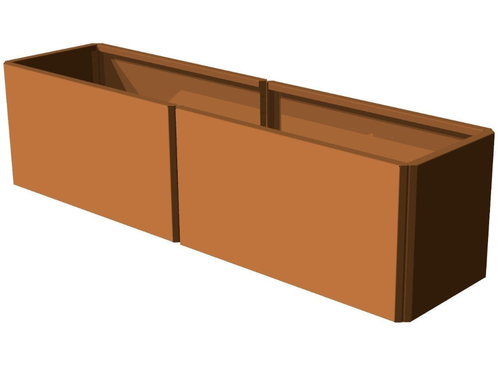 EDGY aflang plantekasse i cortenstål vist som fritstående produkt