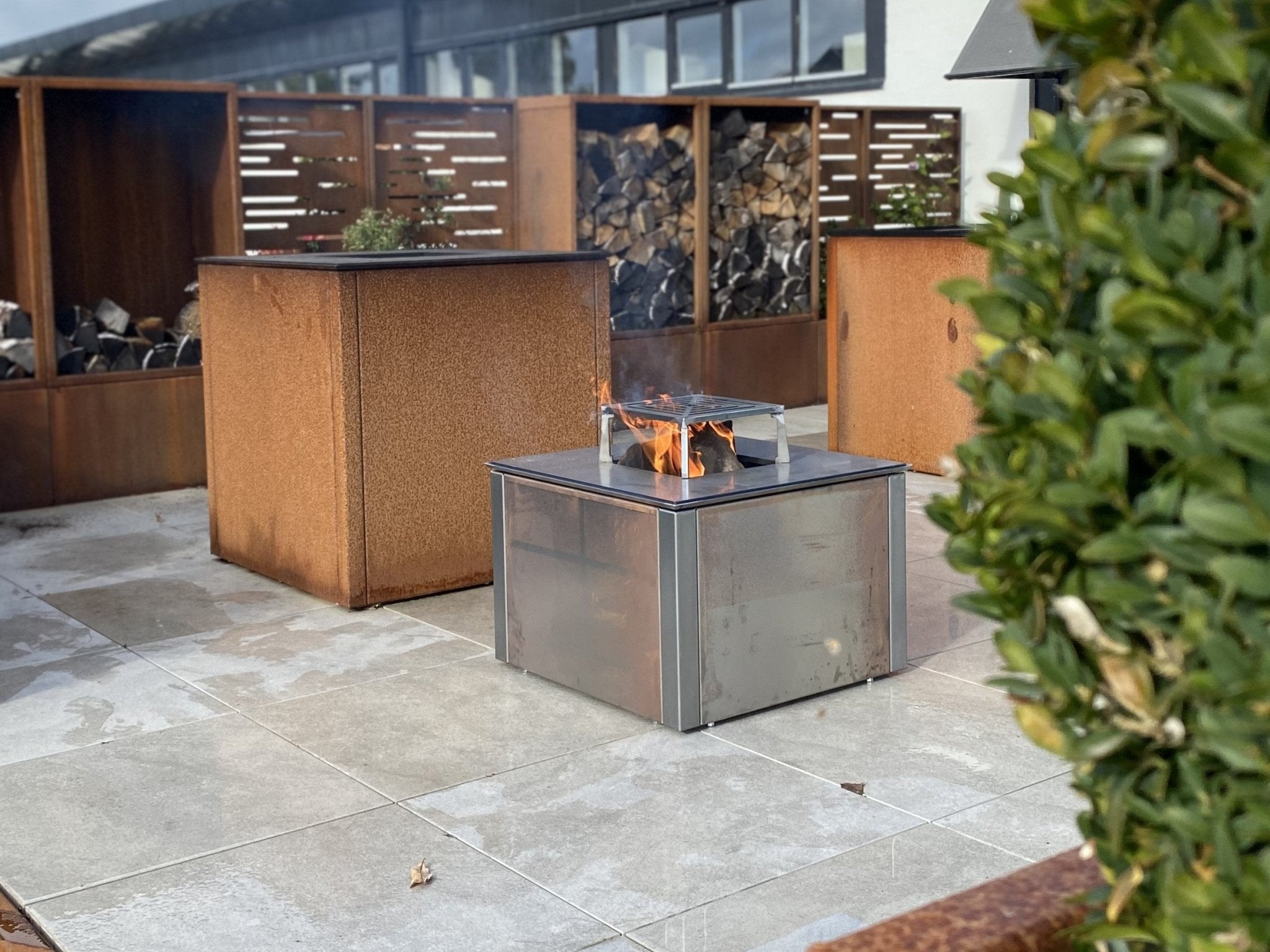 Bålgrill cortenstål CUBY 60 x 60 x 40 cm